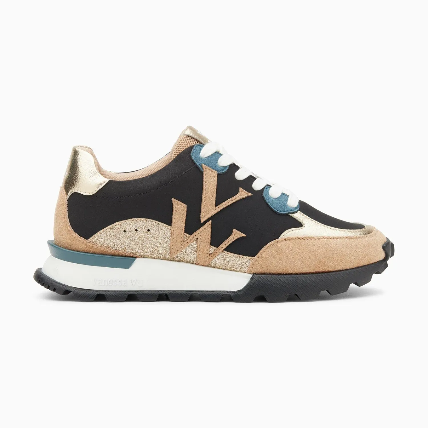 Vanessa Wu Sneakers>Baskets Monogramme Caterina Noir A Semelle Running