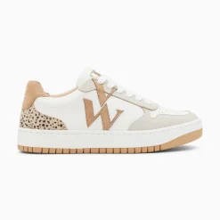Vanessa Wu Sneakers>Baskets Monogramme Esmee Blanc Et Beige