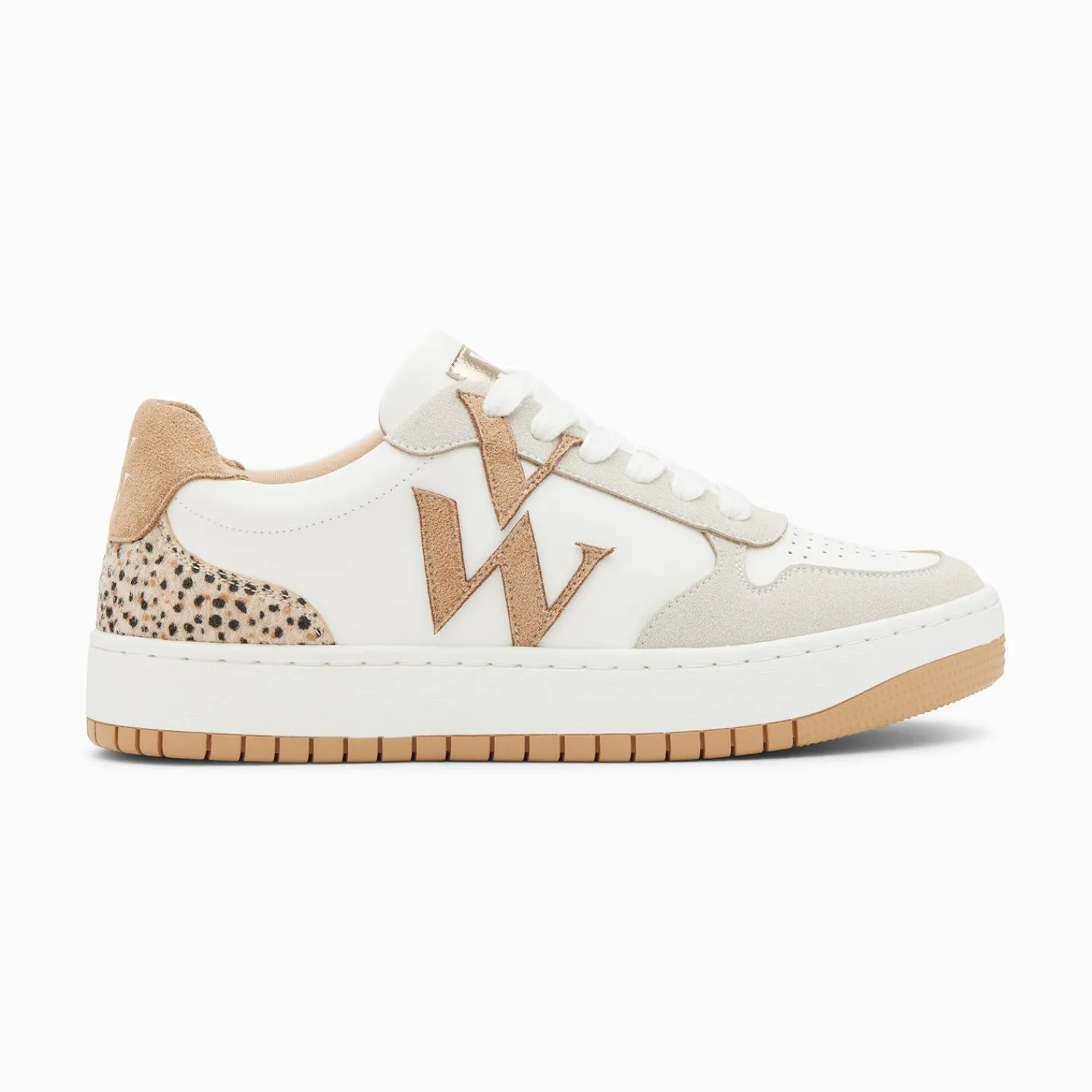 Vanessa Wu Sneakers>Baskets Monogramme Esmee Blanc Et Beige