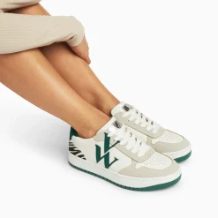 Vanessa Wu Sneakers>Baskets Monogramme Esmee Blanc Et Vert
