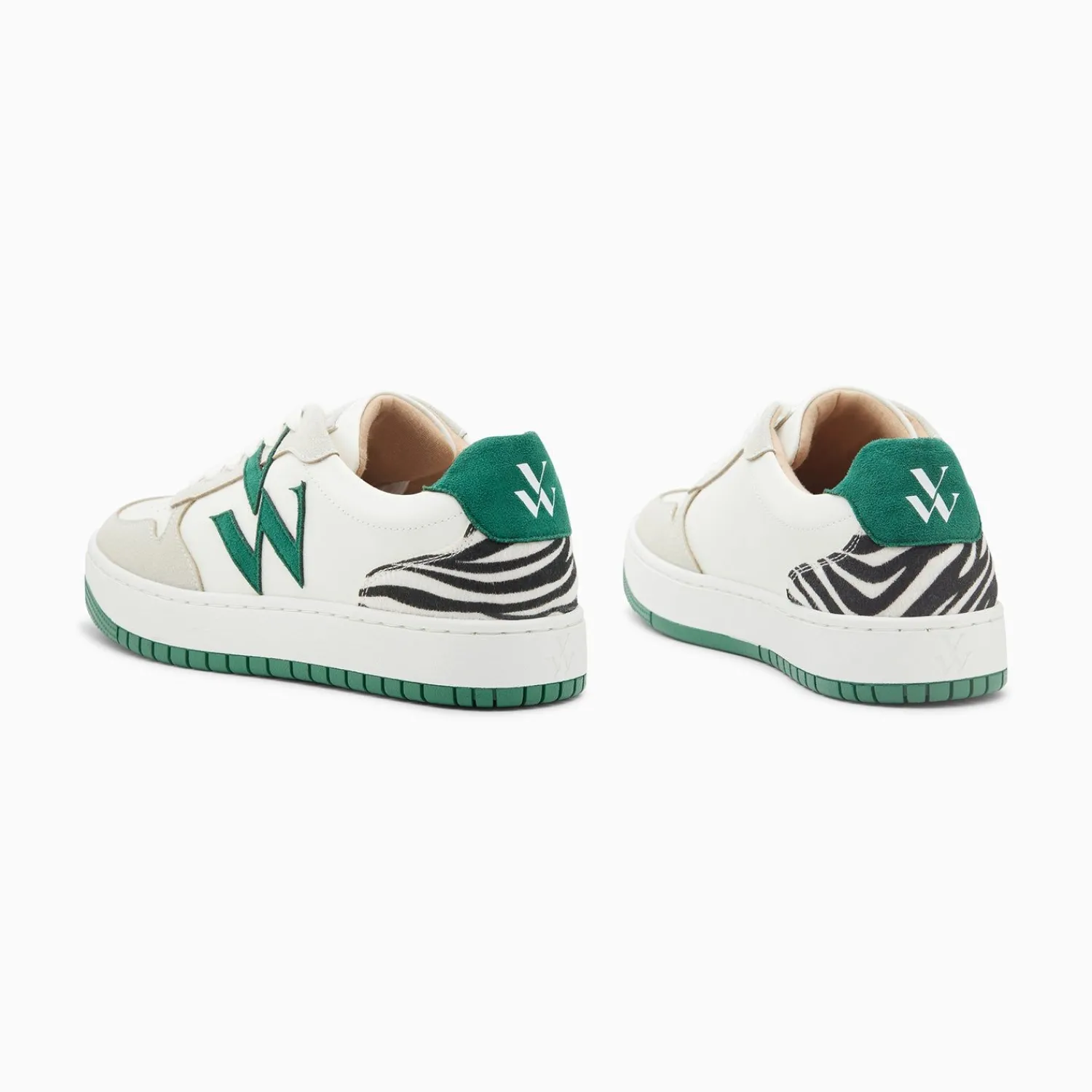 Vanessa Wu Sneakers>Baskets Monogramme Esmee Blanc Et Vert
