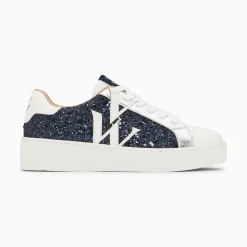 Vanessa Wu Sneakers>Baskets Monogramme Estelle A Paillettes Bleues