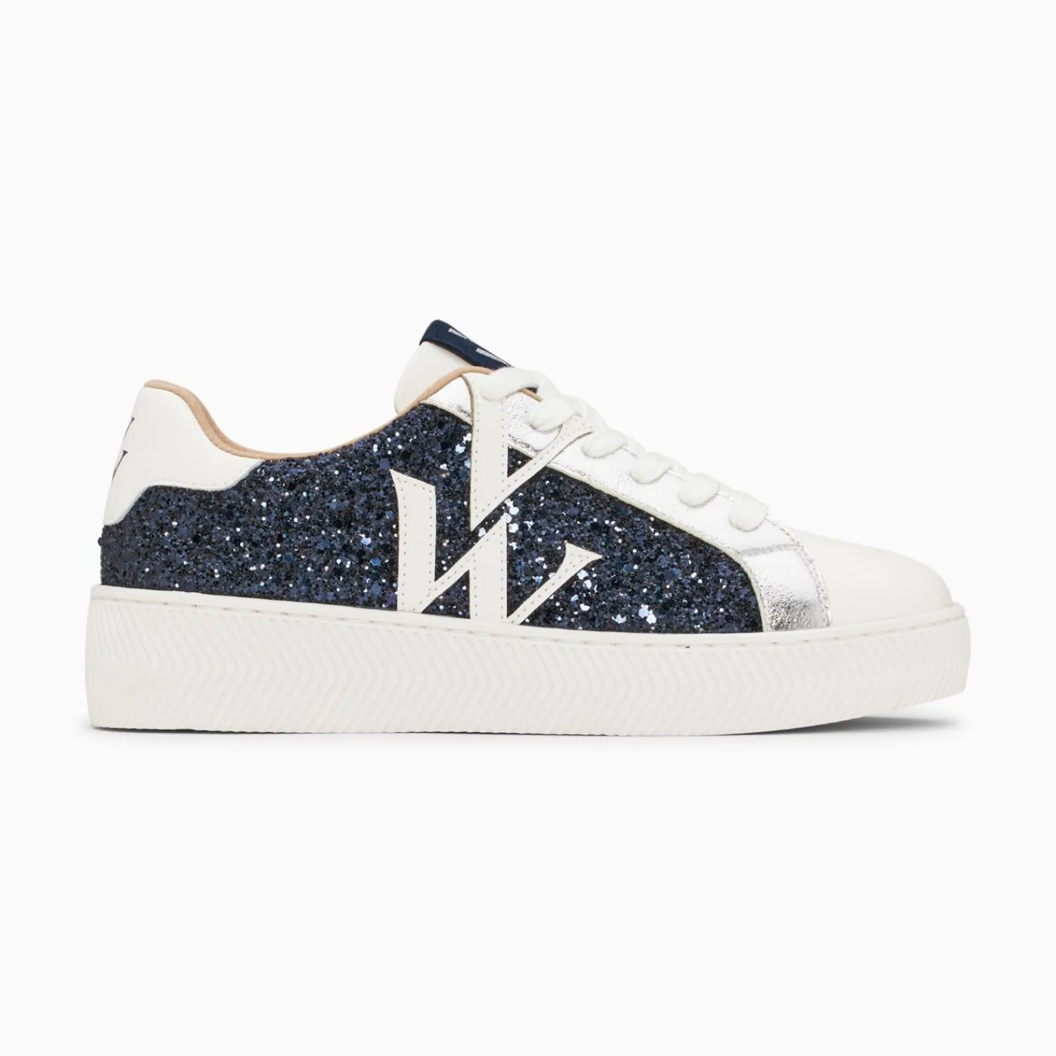 Vanessa Wu Sneakers>Baskets Monogramme Estelle A Paillettes Bleues