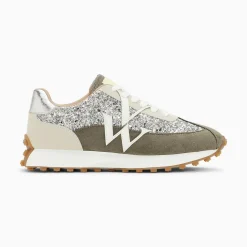 Vanessa Wu Sneakers>Baskets Monogramme Faustine Argent Et Gris A Semelle Running