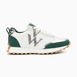 Vanessa Wu Sneakers>Baskets Monogramme Grace Blanc Et Vert A Semelle Running