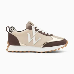 Vanessa Wu Sneakers>Baskets Monogramme Grace Beige Et Marron A Semelle Running