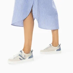 Vanessa Wu Sneakers>Baskets Monogramme Joyce Argent Zebre Et Bleu-Gris