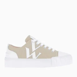 Vanessa Wu Sneakers>Baskets Monogramme Lexie En Tweed Beige