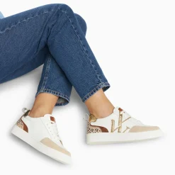 Vanessa Wu Sneakers>Baskets Monogramme Luna Blanc Et Or