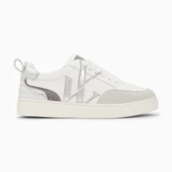 Vanessa Wu Sneakers>Baskets Monogramme Luna Blanc Et Argent