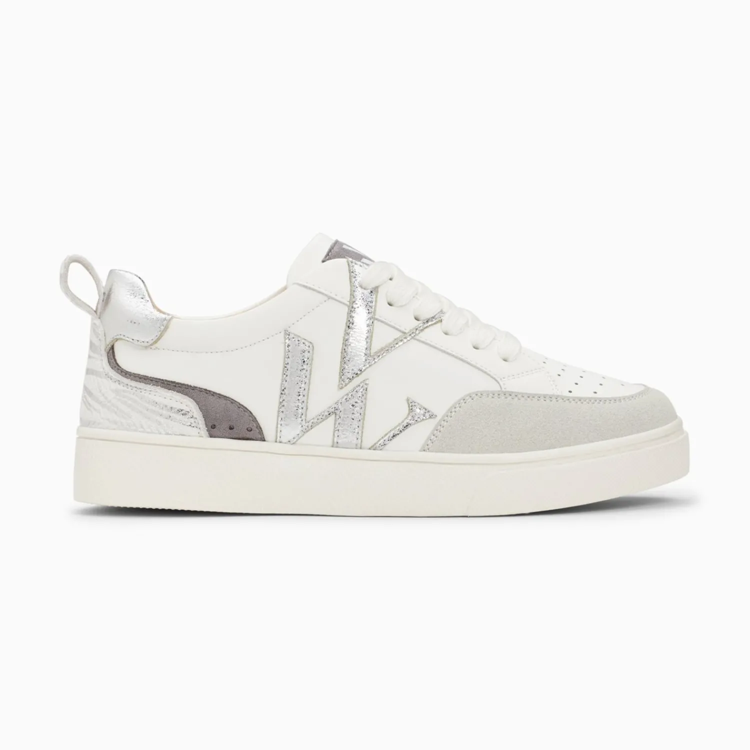 Vanessa Wu Sneakers>Baskets Monogramme Luna Blanc Et Argent