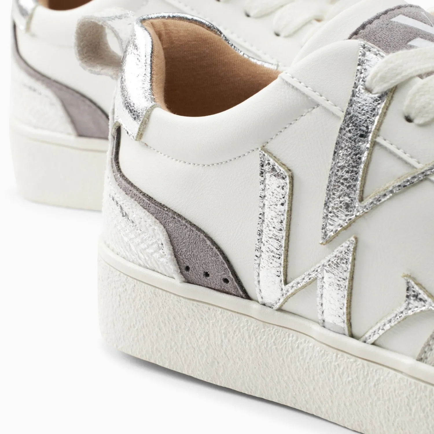 Vanessa Wu Sneakers>Baskets Monogramme Luna Blanc Et Argent