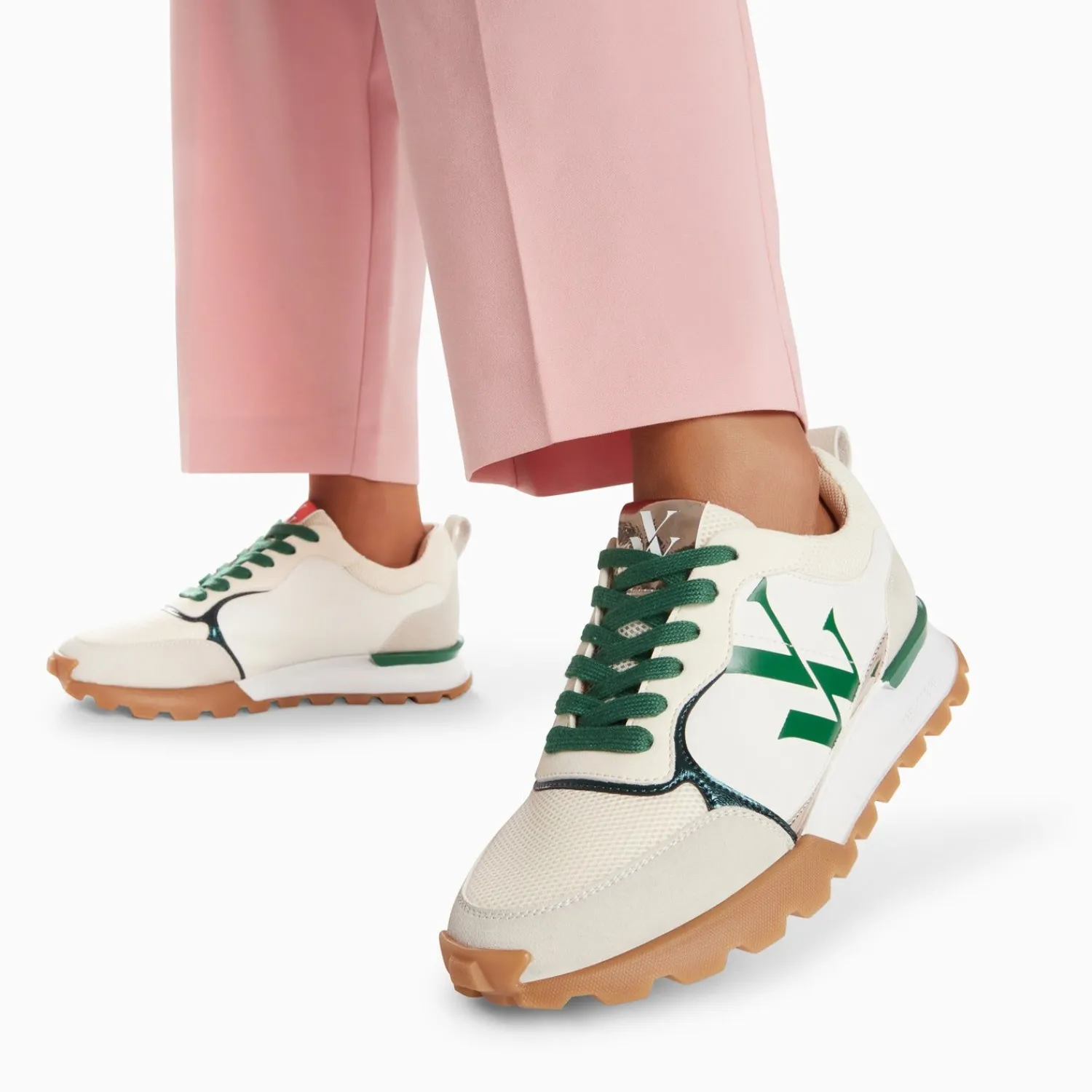 Vanessa Wu Sneakers>Baskets Monogramme Ombeline Vertes A Semelle Running