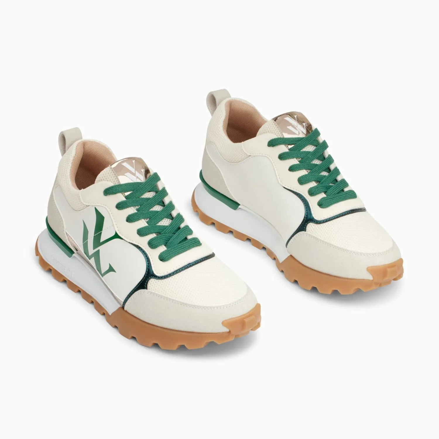 Vanessa Wu Sneakers>Baskets Monogramme Ombeline Vertes A Semelle Running