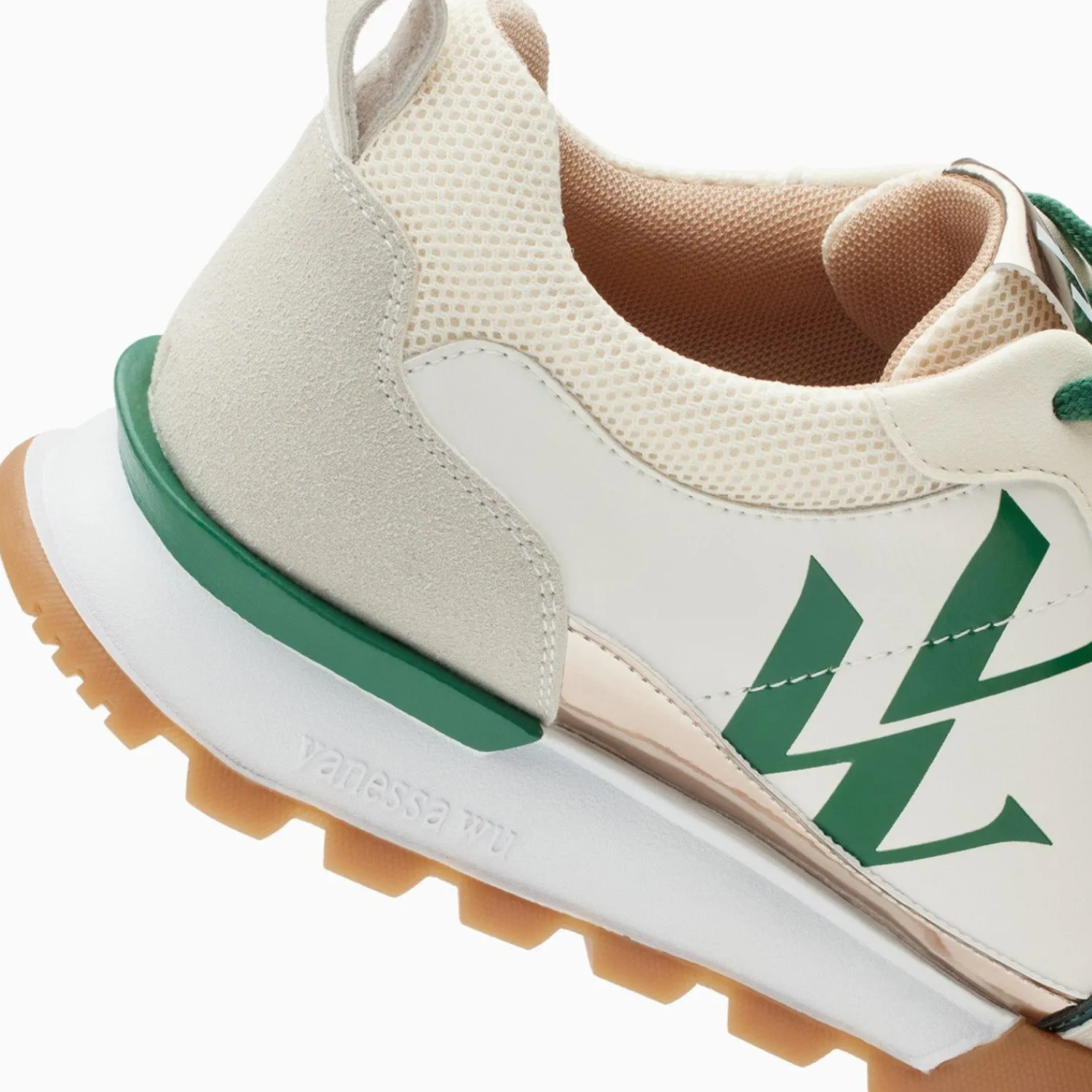 Vanessa Wu Sneakers>Baskets Monogramme Ombeline Vertes A Semelle Running