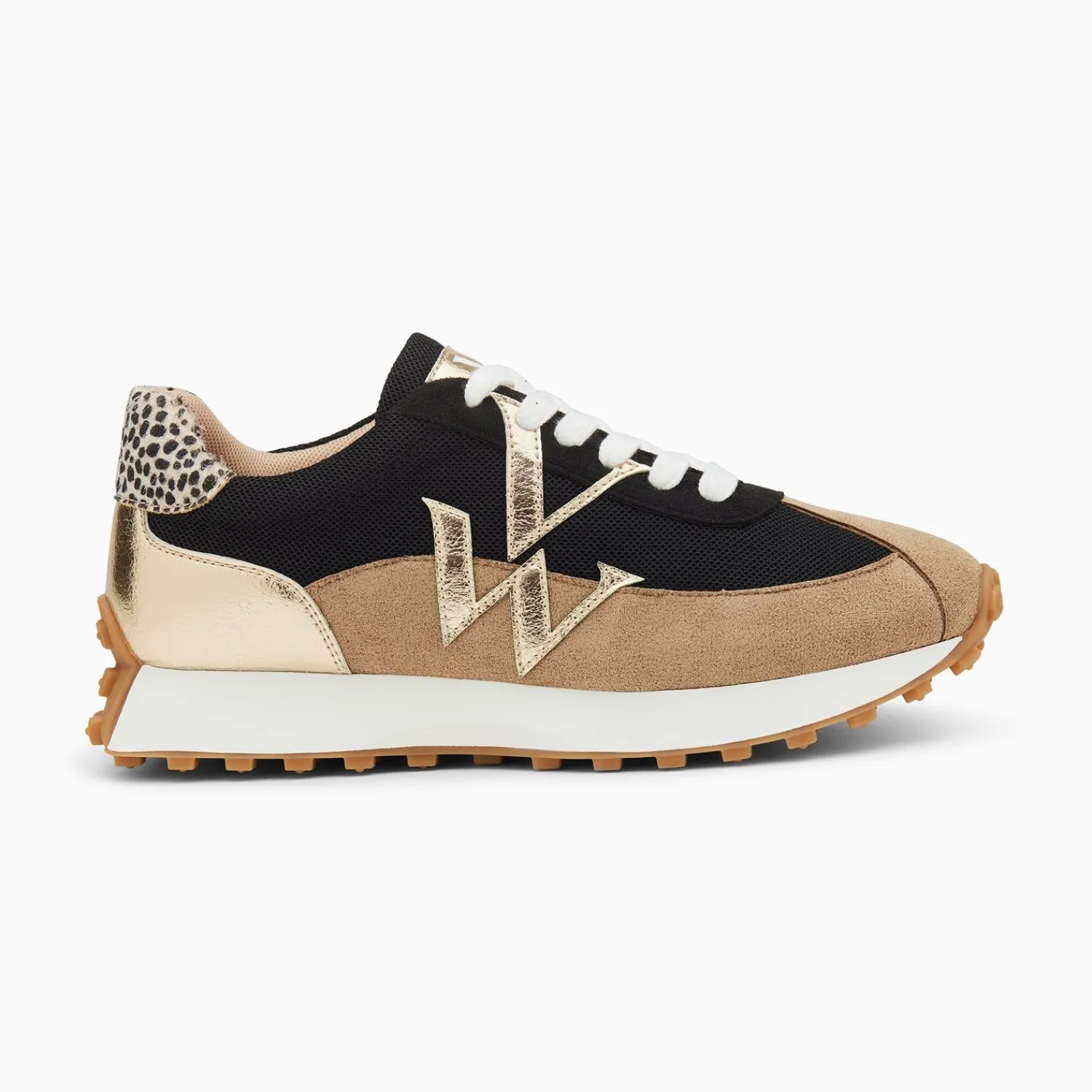 Vanessa Wu Sneakers>Baskets Monogramme Pia Beige Et Noir A Semelle Running