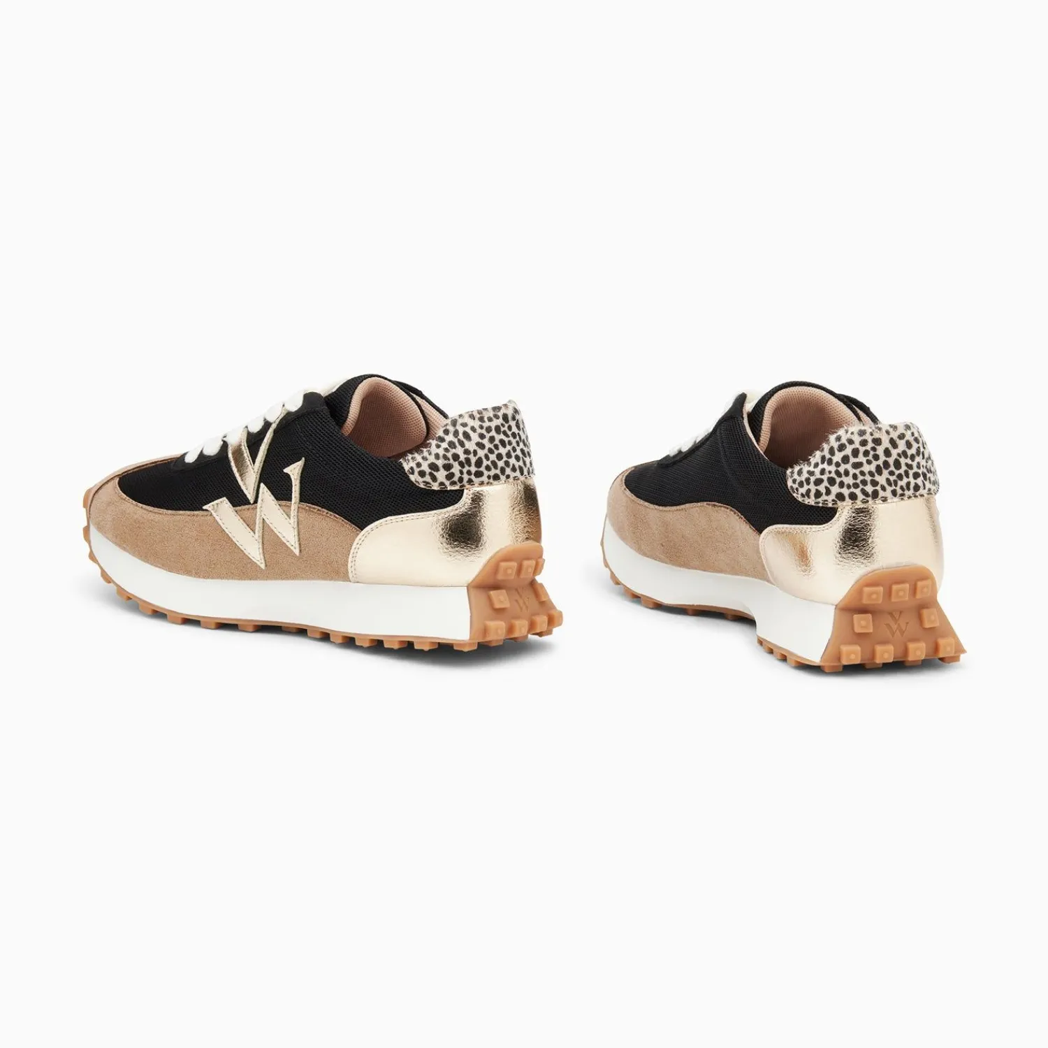 Vanessa Wu Sneakers>Baskets Monogramme Pia Beige Et Noir A Semelle Running
