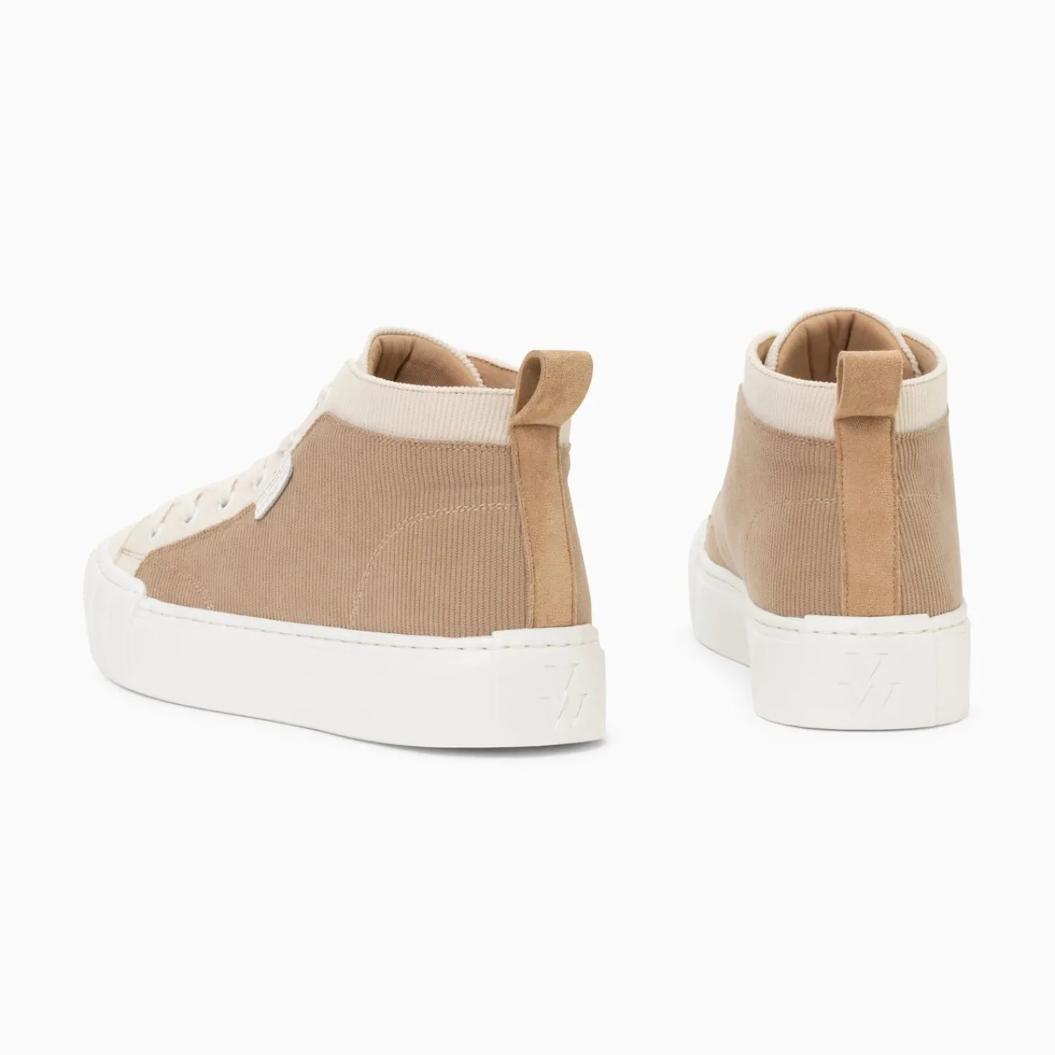 Vanessa Wu Sneakers>Baskets Montantes Clarisse Cotelees Beige Et Taupe