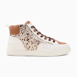 Vanessa Wu Sneakers>Baskets Montantes Gwen Blanc Et Marron A Lacets Leopard