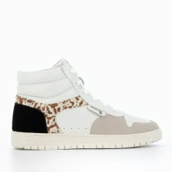 Vanessa Wu Sneakers>Baskets Montantes Kassidy Blanches A Detail Vache