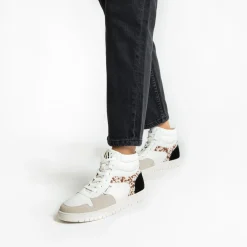 Vanessa Wu Sneakers>Baskets Montantes Kassidy Blanches A Detail Vache