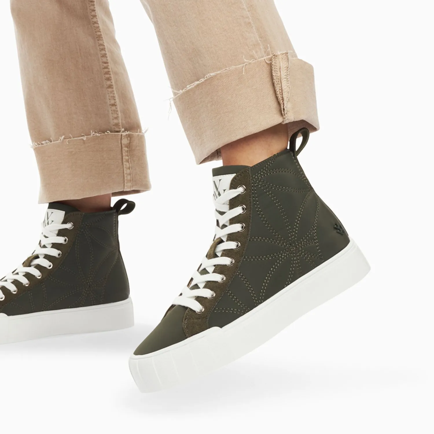 Vanessa Wu Sneakers>Baskets Montantes Nalya Kaki Matelassees