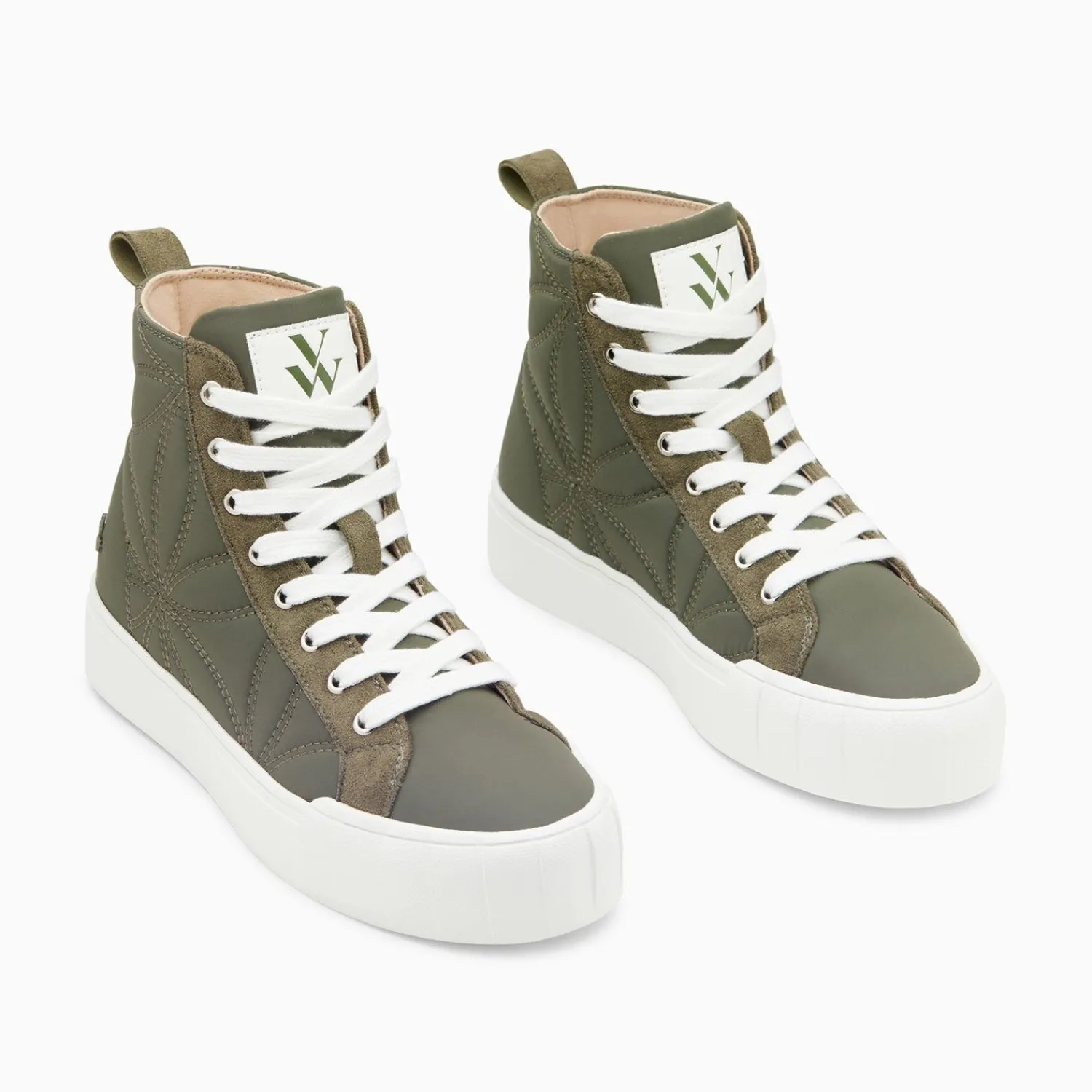 Vanessa Wu Sneakers>Baskets Montantes Nalya Kaki Matelassees