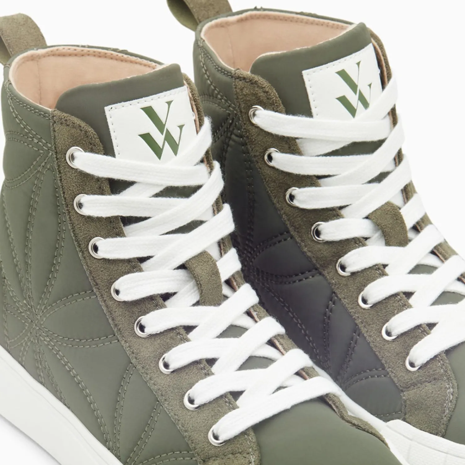 Vanessa Wu Sneakers>Baskets Montantes Nalya Kaki Matelassees