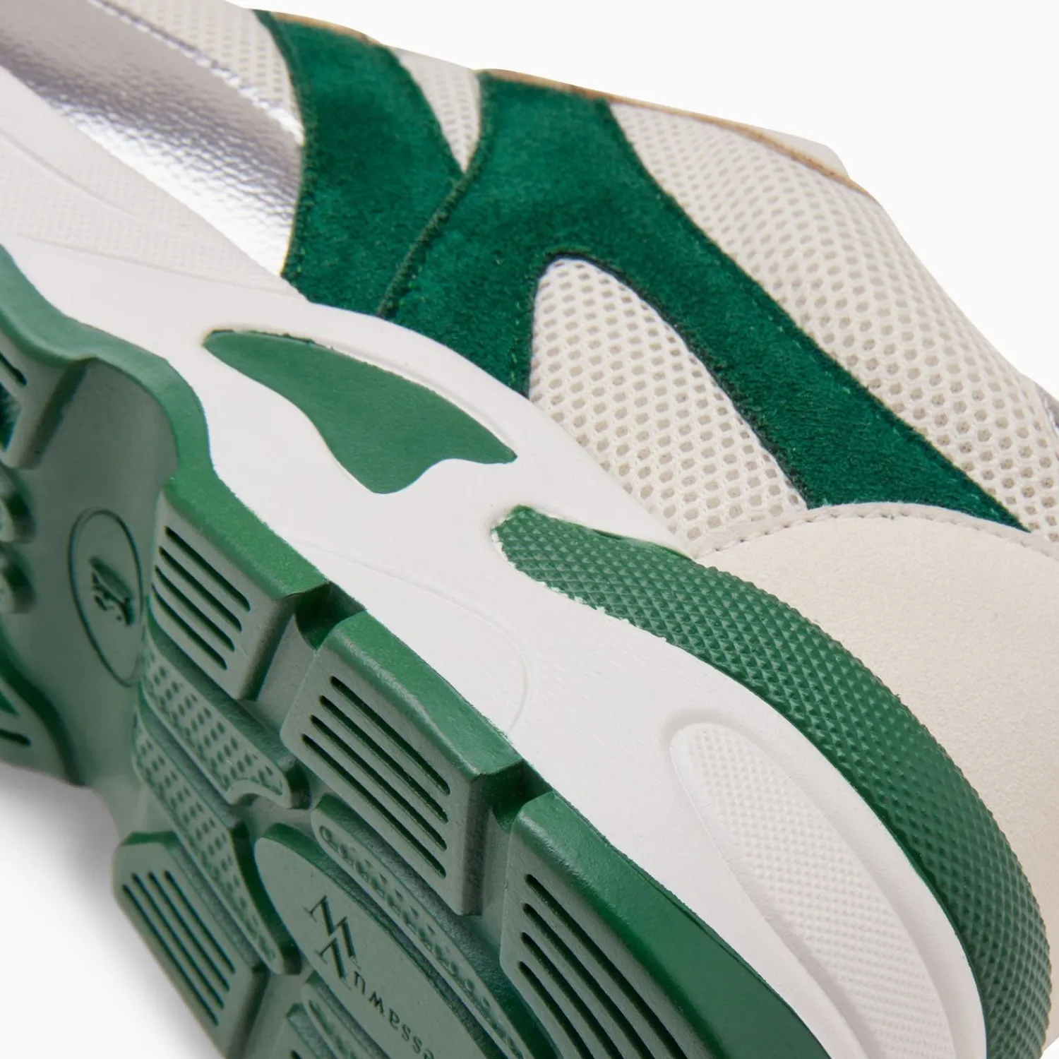 Vanessa Wu Sneakers>Baskets Montorgueil Blanc Casse Et Vert A Lacets