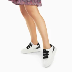 Vanessa Wu Sneakers>Baskets Nahia Blanc Et Argent A Scratchs Noirs