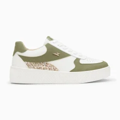 Vanessa Wu Sneakers>Baskets Nassita Kaki Et Or A Lacets