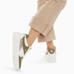 Vanessa Wu Sneakers>Baskets Nassita Kaki Et Or A Lacets