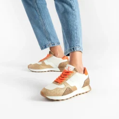 Vanessa Wu Sneakers>Baskets Natalia Bronze Et Cuivre A Semelle Running