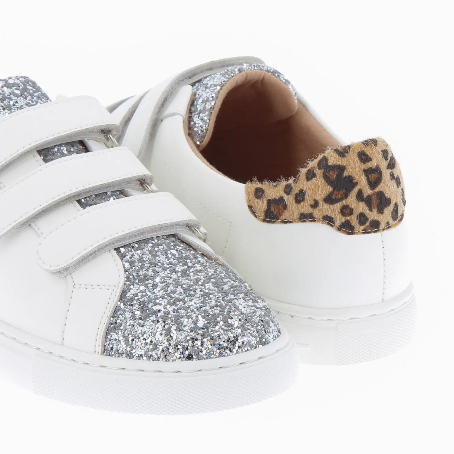 Vanessa Wu Sneakers>Baskets Nour Blanc Et Argent A Scratchs