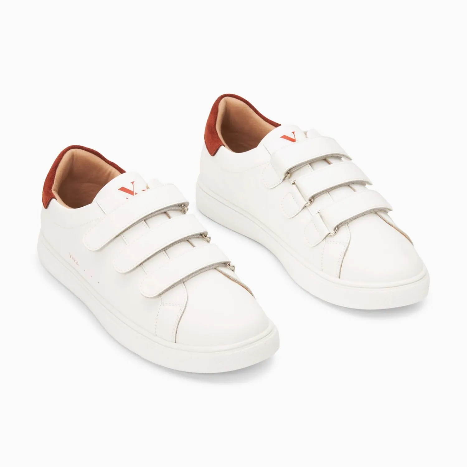 Vanessa Wu Sneakers>Baskets Nour Blanc Et Marron A Scratchs
