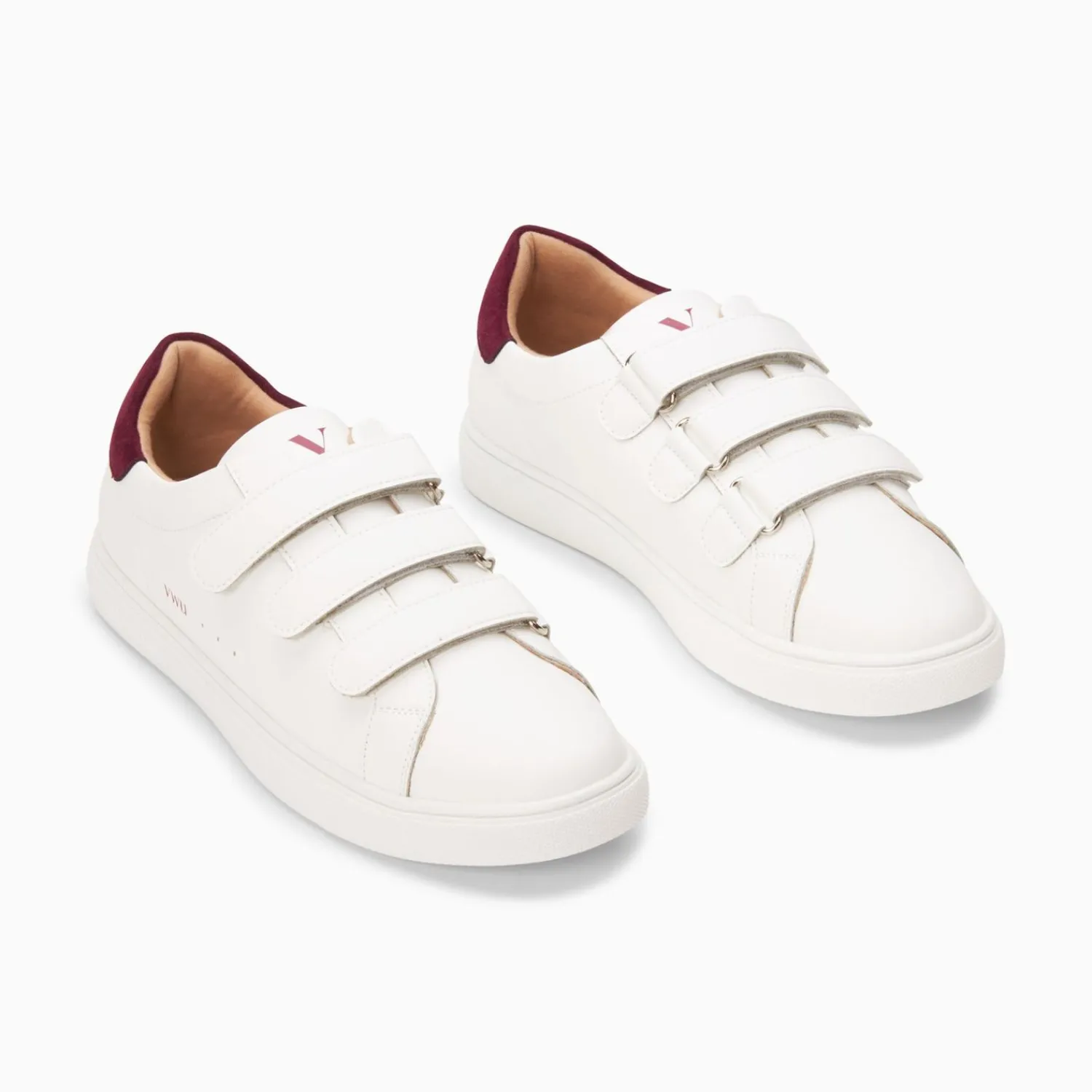 Vanessa Wu Sneakers>Baskets Nour Blanc Et Prune A Scratchs