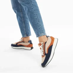 Vanessa Wu Sneakers>Baskets Pekka Bleu Nuit Et Beige A Semelle Running