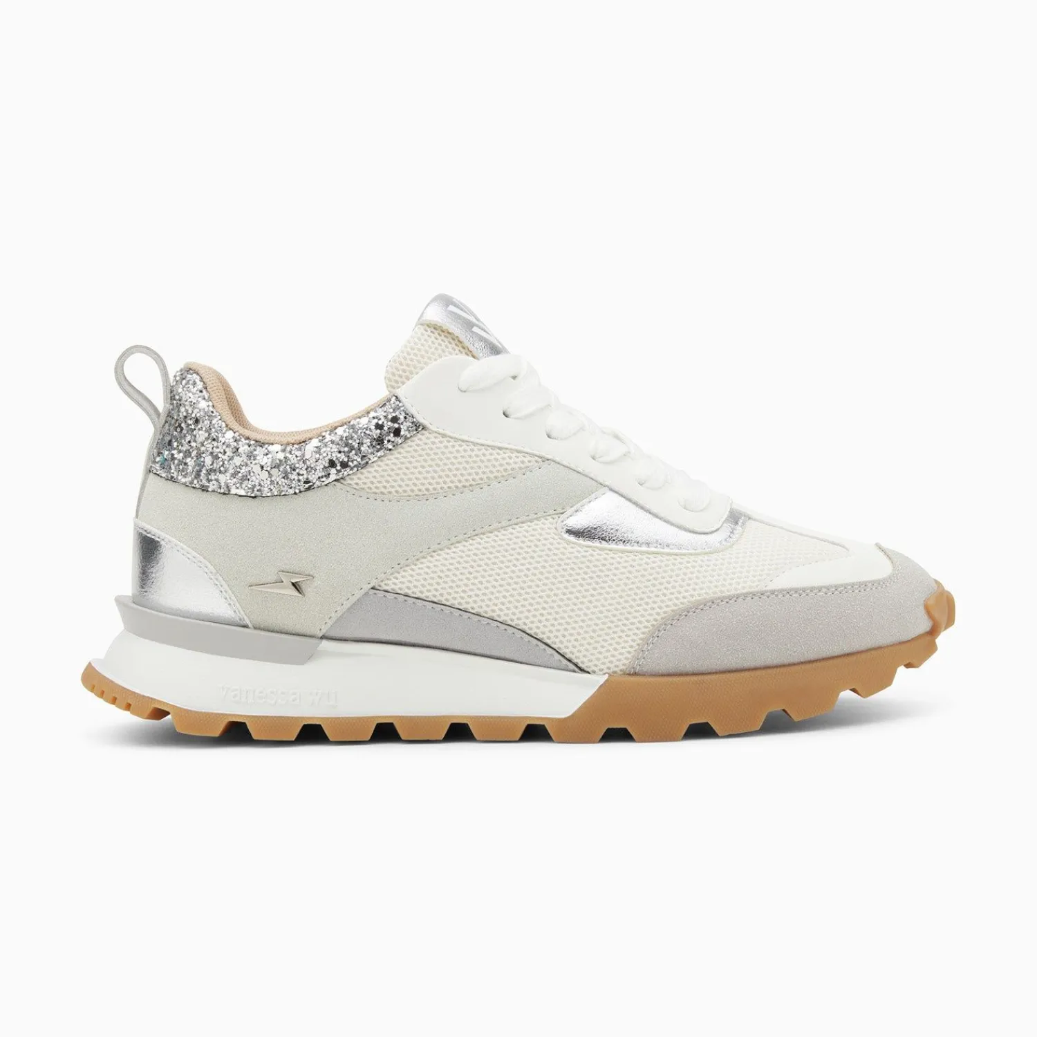 Vanessa Wu Sneakers>Baskets Samantha Gris Et Argent A Semelle Running