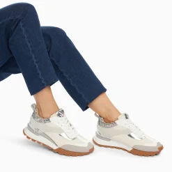 Vanessa Wu Sneakers>Baskets Samantha Gris Et Argent A Semelle Running