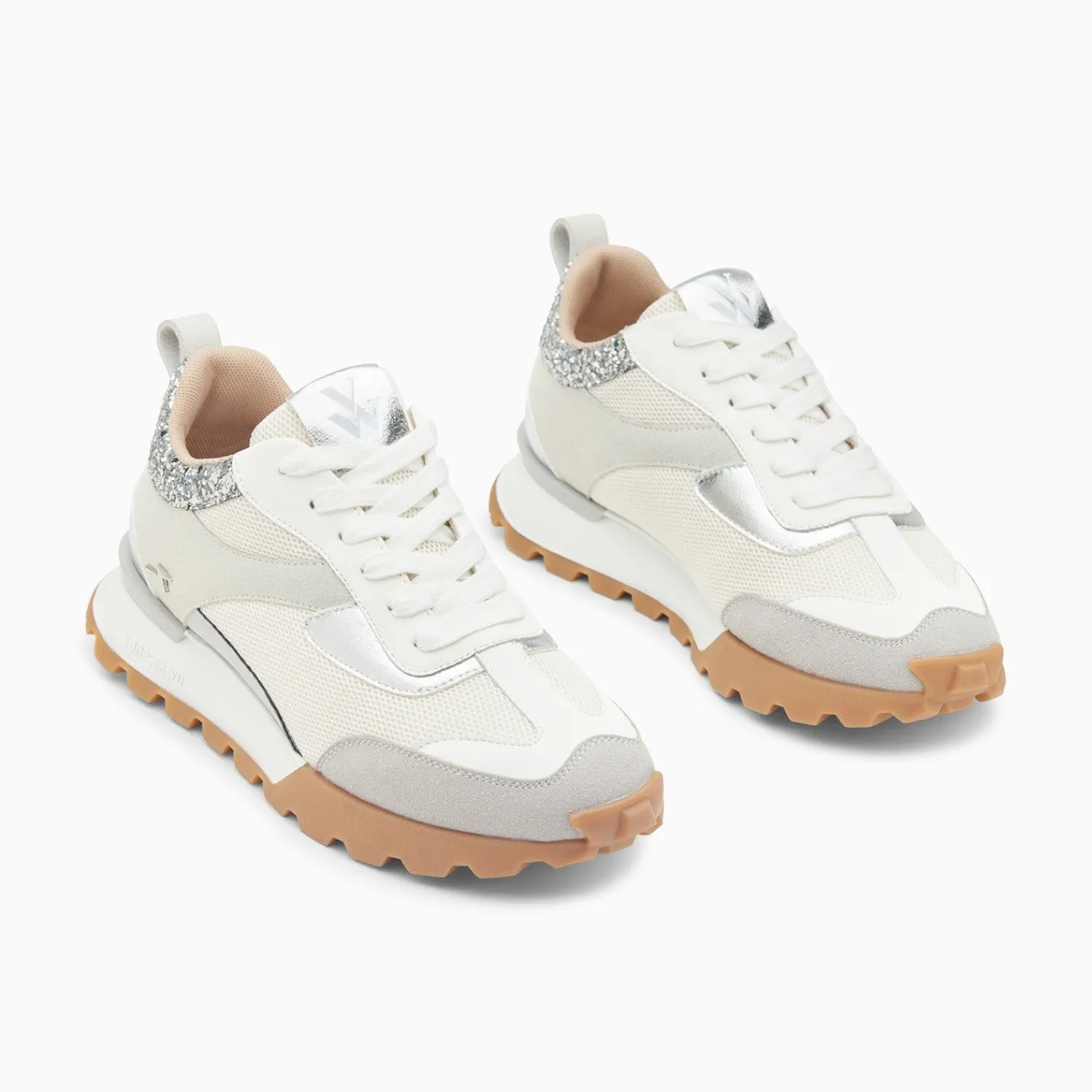 Vanessa Wu Sneakers>Baskets Samantha Gris Et Argent A Semelle Running