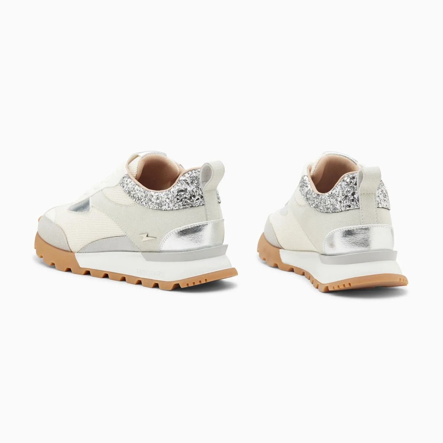 Vanessa Wu Sneakers>Baskets Samantha Gris Et Argent A Semelle Running