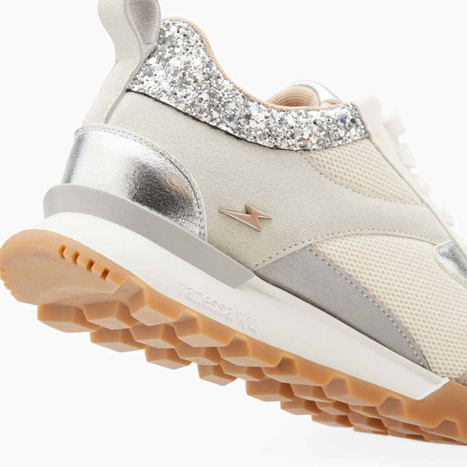 Vanessa Wu Sneakers>Baskets Samantha Gris Et Argent A Semelle Running