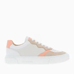 Vanessa Wu Sneakers>Baskets Sara En Toile Beige A Details Peche