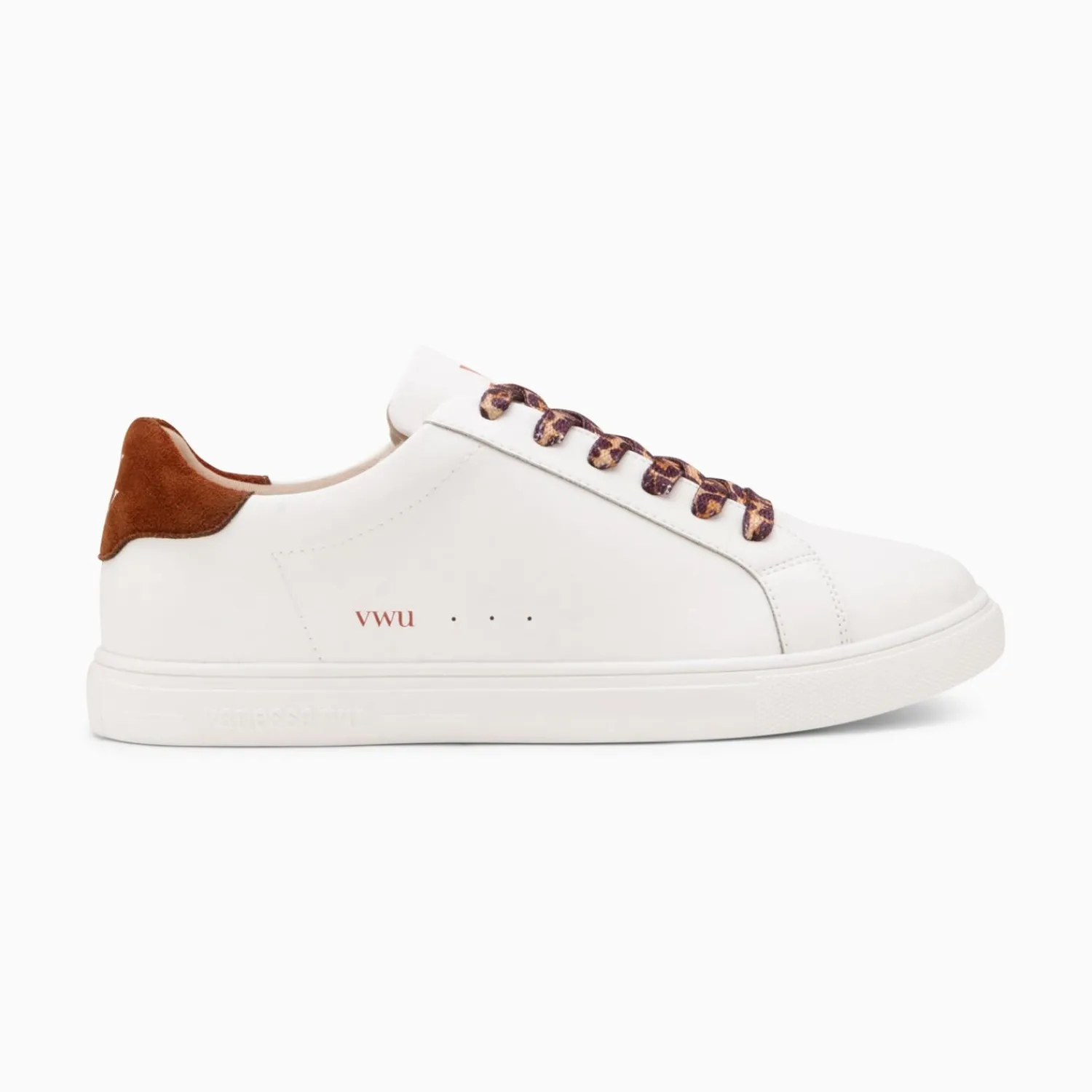 Vanessa Wu Sneakers>Baskets Steph Blanc Et Marron A Lacets Leopard