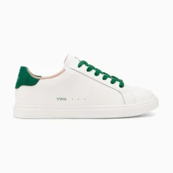 Vanessa Wu Sneakers>Baskets Steph Blanc Et Vert Sapin A Lacets