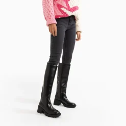 Vanessa Wu Bottes, Cuissardes>Bottes De Pluie Solaine Noires A Talon Crante