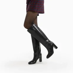 Vanessa Wu Bottes, Cuissardes>Bottes Diana Noir Croco A Talon