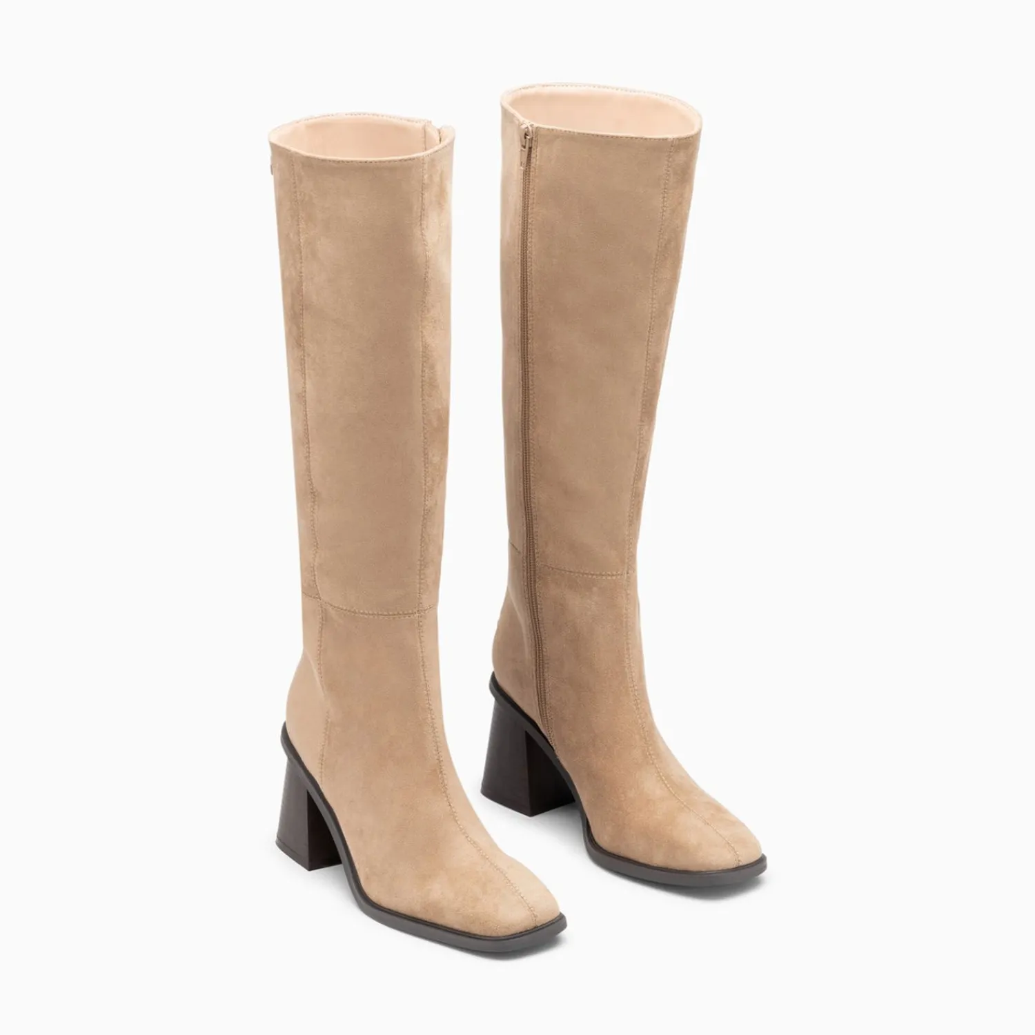 Vanessa Wu Bottes, Cuissardes>Bottes Rita Beiges A Talon Trapeze