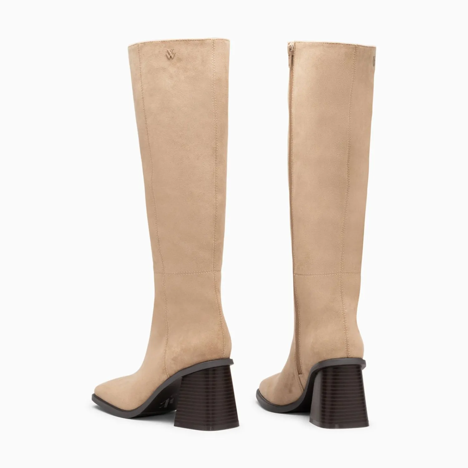 Vanessa Wu Bottes, Cuissardes>Bottes Rita Beiges A Talon Trapeze