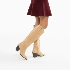 Vanessa Wu Bottes, Cuissardes>Bottes Santiags Sharon Beiges A Talon